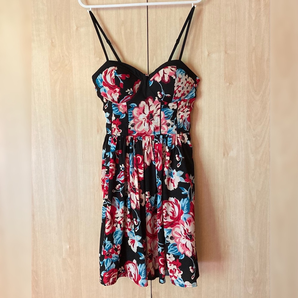 Band of Gypsies Mini floral corset dress